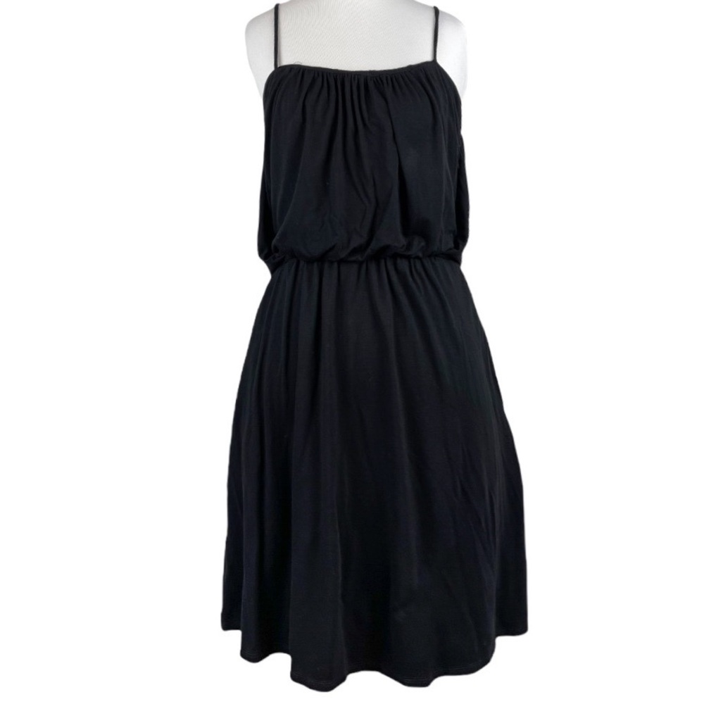 BCBGMaxAzria Tie Back Spaghetti Strap Stretchy Black Dress Size Medium